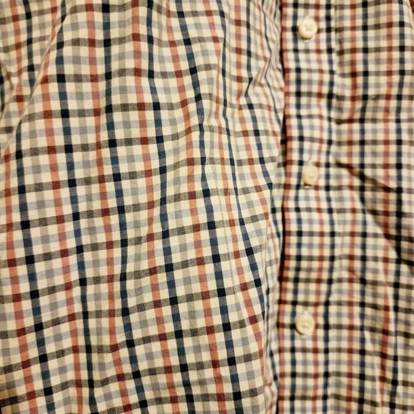 Ben Sherman Tailored Skinny Fit Men's 16.5 34-35 Red Blue Plaid Button Shirt EUC - Picture 2 of 9